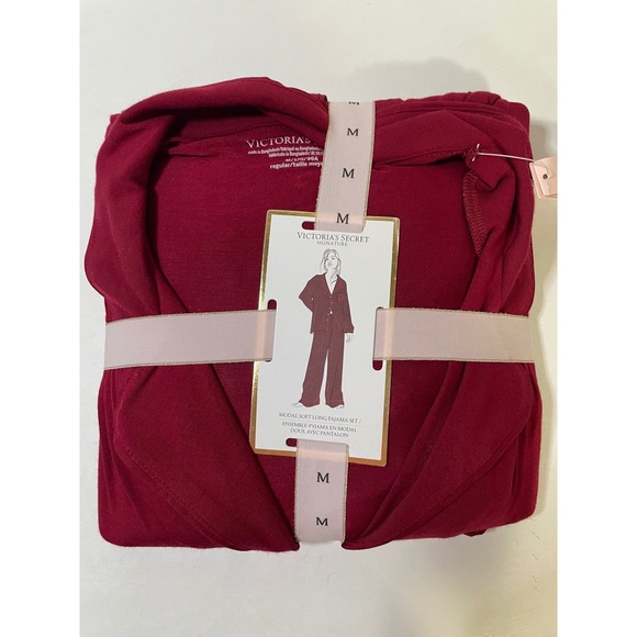 Victoria's Secret Other - Victoria's Secret Modal Soft Long Pajama Set Women Medium Red NEW